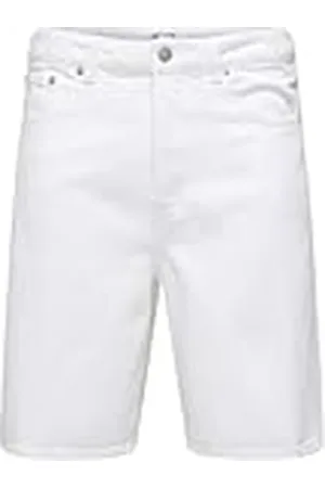 Only & Sons Onsfade Loose White 1662 PIM Dnm Shorts Pantalones Cortos Vaqueros, , M Hombres