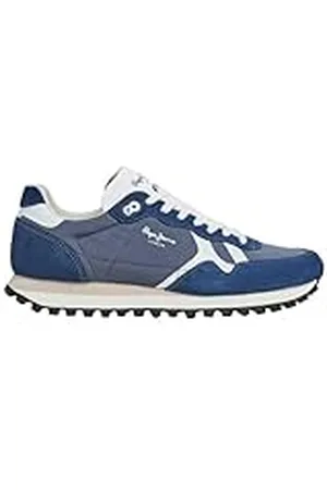 Pepe Jeans Brit-On Print M, Zapatillas para Hombre, Azul (Dark Denim Blue), 9