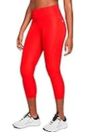 Nike CZ9238-673 W NK DF Fast Crop Leggings Mujer Chile Red/(Reflective SILV) Tamaño XS