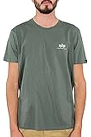 Alpha Industries Basic T Small Logo Camiseta, Verde (Vintage Green-432), M para Hombre