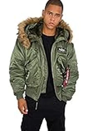 Alpha Industries Chaqueta Bomber con Capucha 45P para Hombre Bombardero y Vuelo, , M