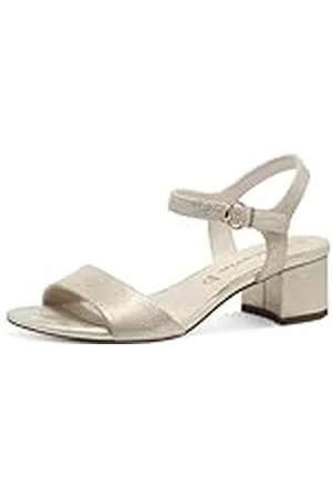 Tamaris Damen 1-28250-42, Sandalia con talón Mujer, Lt Gold Struct, 39 EU