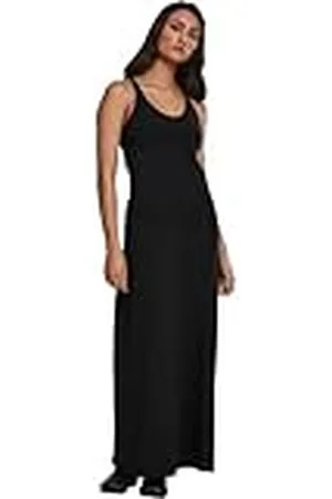 Urban classics Ladies Long Racer (black Dress, Vestido Mujer, Negro 00007), S