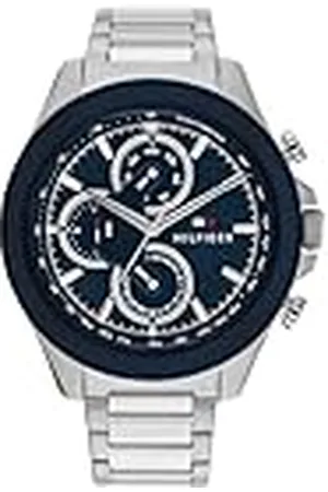 Tommy Hilfiger Reloj Analógico de Cuarzo Multifunción para Hombre con Correa de Acero Inoxidable Plateada - 1792080