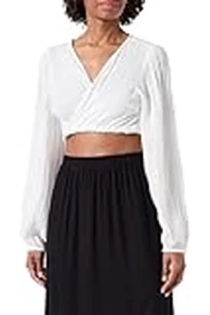 Pieces® Pcastina LS Wrap Crop Top New Tie Sww BC Cruzado, , M para Mujer