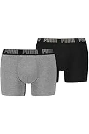 PUMA Calzoncillos bóxer básicos para Hombre (2 Unidades), Grey Melange/Black - New, XL