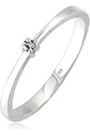 Elli Anillos Solitario para damas con cristales en plata esterlina 925