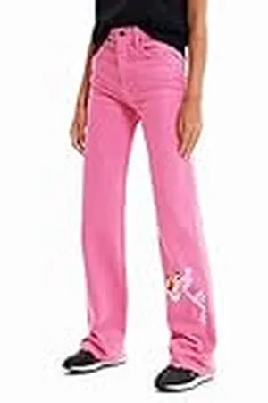 Desigual Denim Pink Panther, 3056 Turosa, Jeans Mujer, (Red), 38