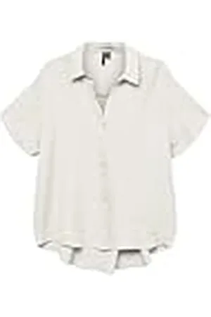 VERO MODA Shirt Camiseta Vmmelaney Queeny SS Wvn Ga Noos, Blanco Nieve, M Mujeres