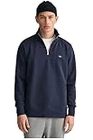 GANT Reg Shield Half Zip Sweat Logotipo de Manga Larga con Cremallera Corta, , M para Hombre