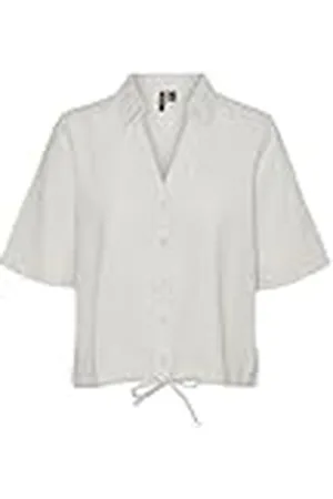 VERO MODA Vmluna Wvn-Camiseta 2/4 Blusas, Forro Plateado, XS para Mujer