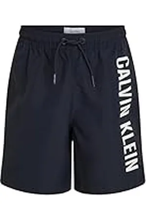 Calvin Klein Bañador Chicos Medium Drawstring con cintura ajustable, Azul (Dark Sapphire), 14-16 Años