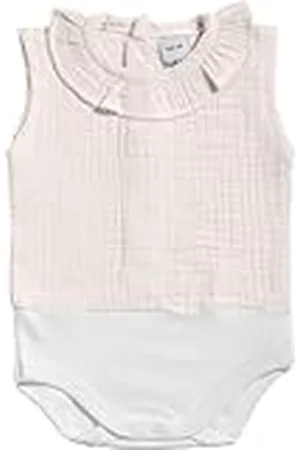 BABIDU Body Bebé Sin Mangas Algodón 100%, Body Bebé Recien Nacido Tejido Bambula Con Cuello Volante Suave Transpirable y Hipoalergénico Piel Sensible, Ropa Bebé Niño y Niña Unisex, Básicos Verano