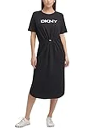 DKNY Logo Drawstring Dress Vestido Informal, , M para Mujer