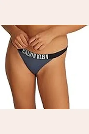 Calvin Klein Braguita de Bikini para Mujer con Logo Tipo, Azul (Grisaille), S