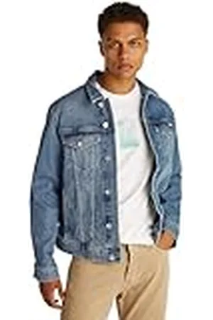 Calvin Klein Cazadora vaquera Hombre Slim Fit, Azul (Denim Dark), L