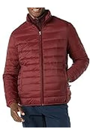 Amazon Chaqueta Acolchada Ligera, Resistente a la Lluvia y Plegable (Disponible en Tallas Grandes y Largos Especiales) Hombre, , L