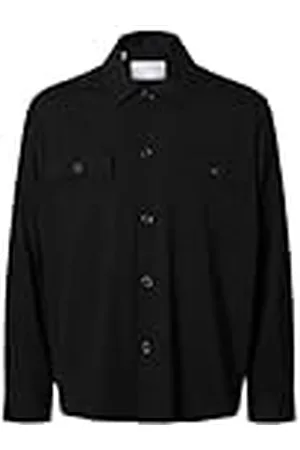 SELECTED Slhreg Lorent Noos Bi-Stretch Overshirt, , L Hombres