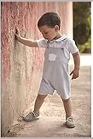 BABIDU Conjunto Camiseta de Manga Corta y Peto Beige, , 2 años Unisex bebé