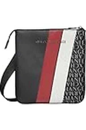 Armani Exchange Dylan, Essential, Stripe Detail, Crossbody Plano Hombres, ébano y Cardinal, Talla única
