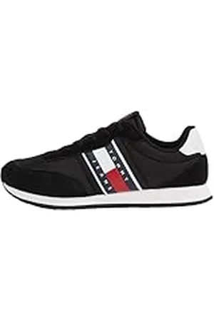 Tommy Hilfiger Zapatillas para Hombre Runner Sneaker Zapatillas de Deporte, (Black), 42