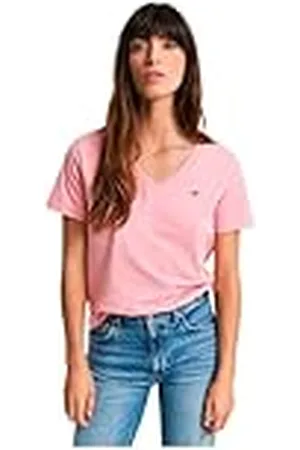 GANT Reg Shield SS V-Neck T-Shirt Camiseta, , XL Mujeres