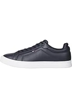 Tommy Hilfiger Court Sneaker Hombre Icon Flag Essential de piel, Azul (Desert Sky), 41