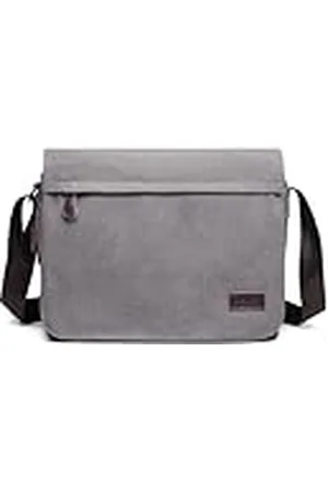 Kono Bolso Bandolera de Lona para Hombre, Vintage Bolsa de Mensajero Bolsillos Múltiples, Bolsa de Estudiante Bolsa de Ordenador Portátil de 13" Bolsa de Los Hombres Estudiantes Universitarios