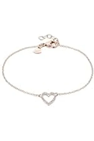 Tamaris Pulsera con colgante de corazón - Amazon Exclusive, 21 cm, Acero inoxidable, Circonita cúbica