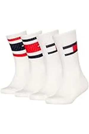 Tommy Hilfiger Flag & Sport Stripe Calcetines clásicos, , 31-34 (Pack de 4) Unisex niños