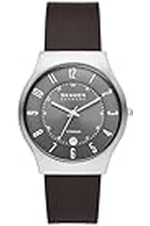 Skagen Sundby reloj para hombre, movimiento de cuarzo con correa de acero o piel, , 37MM