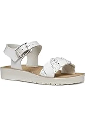 Geox J Sandal COSTAREI GI, Sandalia, White, 29 EU