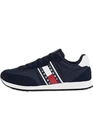 Tommy Hilfiger Zapatillas para Hombre Runner Sneaker Zapatillas de Deporte, Azul (Dark Night Navy), 45