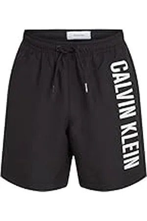 Calvin Klein Bañador Chicos Medium Drawstring con cintura ajustable, Negro (Pvh Black), 12-14 Años