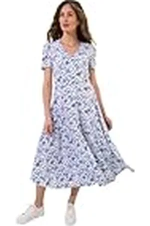 Joe Browns Button Through Floral V-Neck Dress Vestido, , 44 para Mujer