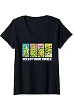 Teenage Mutant Ninja Turtles Mujer Select Your Turtle Video Game Camiseta Cuello V