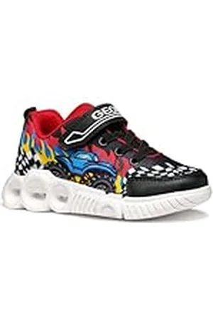 Geox J WROOM Boy D, Zapatillas, Black/Red, 36 EU