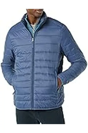 Amazon Chaqueta Acolchada Ligera, Resistente a la Lluvia y Plegable (Disponible en Tallas Grandes y Largos Especiales) Hombre, , M