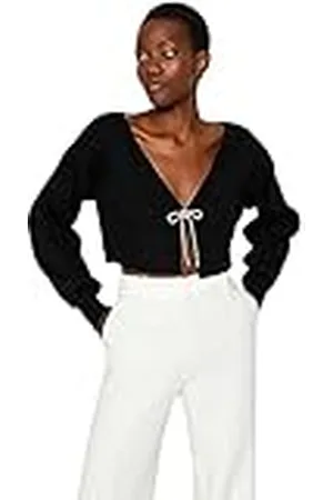 Trendyol Chaqueta de Punto de Manga Larga Recta para Mujer Jersey de cárdigan, , L