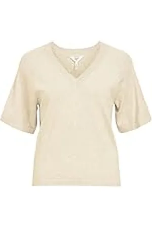 Object Objthess 2/4 Lo V-Neck Knit Top Noos, , S Mujeres