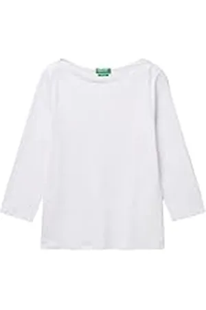Benetton T-Shirt M/L 37ujd109x Camiseta, Color Blanco, XS Mujeres