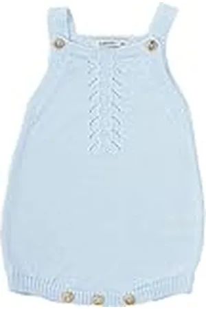 BABIDU Pelele Bebé de Punto Modelo Camino, Pelele con Tirantes y Detalle Calado Central, Botones de Madera en Tirantes y Entrepierna, Ropa Bebé Niño y Niña Unisex Suave, Ligera y Cómoda