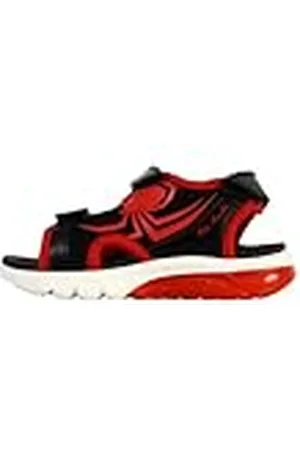 Geox J Sandal CIBERDRON B, Sandalia, Black/Red, 34 EU