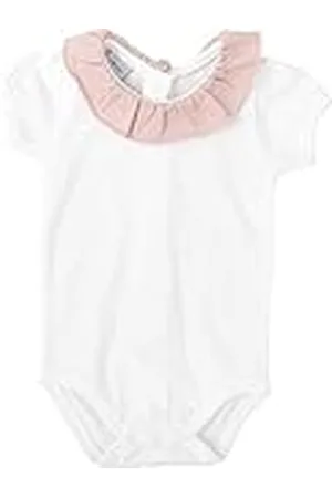 BABIDU Body Bebé Cuello Volante Algodón 100%, Manga Corta, Suave e Hipoalergénico, Cierre con Corchetes en Entrepierna, Tejido Cómodo y Transpirable, Ropa Bebé Recién Nacido Unisex