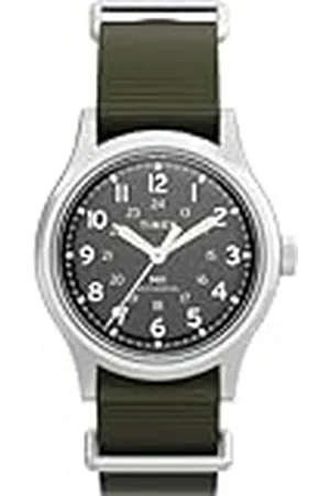 Timex Reloj Analógico para para Hombre de Mecánico de Cuerda Manual con Correa en Tela TW2Y07900