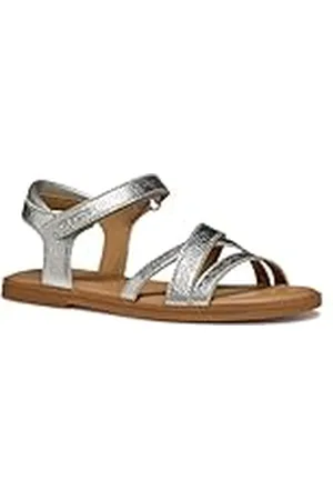 Geox J Sandal Karly Girl, Sandalia, Silver, 34 EU