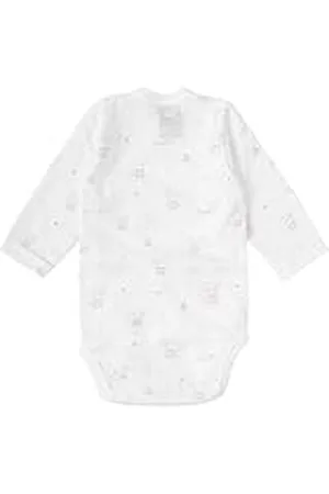 BABIDU Body Bebé Cruzado Manga Larga con Estampado de Ositos y Lunas, Algodón 100%, Cierre Lateral y Entrepierna con Corchetes, Suave, Transpirable e Hipoalergénico, Ropa Bebé Unisex
