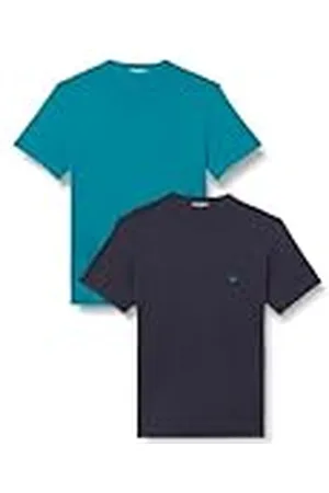 Emporio Armani Man Pure Cotton - Paquete de 2 Camisetas de Cuello Redondo, Color Azul, Talla M, , M