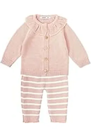 BABIDU Conjunto Jersey de Punto Calado y Polaina sin Pie a Juego, , 3 Meses Unisex bebé