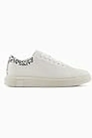 Armani Exchange ActionLeather,sidelogo,Laceup, Zapatillas Hombre, Off White+Black